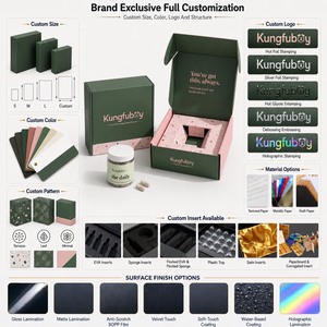 定制绿色瓦楞纸板补充盒，带嵌入式包装，适用于水疗和健康护理套装 - Product Image 2