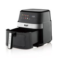 RAF R.5343 8.0L Air Fryer 1350W Kontrol Sentuh Digital Sirkulasi Udara 360° Keranjang Jendela Mudah Dibersihkan untuk Memasak dan Memanggang di Rumah