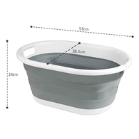 Panier à linge pliable en plastique, petit panier à linge pliable pour vêtements, portable et idéal pour un rangement gain de place, ovale