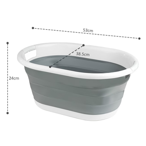 Cesto de <span class=keywords><strong>Ropa</strong></span> Plegable de Plástico, Cestas de Lavado Pequeñas y Plegables <span class=keywords><strong>para</strong></span> <span class=keywords><strong>Ropa</strong></span>, Portátiles e Ideales <span class=keywords><strong>para</strong></span> Ahorrar Espacio, Ovaladas - Product Image 3