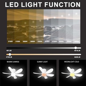 New Arrival 12 inch có thể sạc lại Quạt trần 5 Blade với trắng ấm LED ánh sáng điều khiển từ xa - Product Image 5