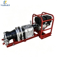 YILI Cabrestante de tracción tipo cabrestante con estructura de riel roja, jaula de seguridad, tambor de motor tipo reloj de arena, extractor de cables, grillete de anclaje y máquina de tendido