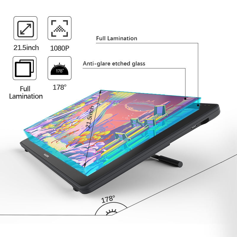Kamvas 22 Plus - HUION Digital Art Design Pen Tablet Monitor