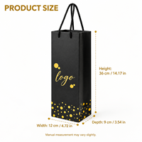 Sacs en papier pour bouteilles de vin en gros, directement de l'usine, avec logo personnalisé et impression dorée pour les distributeurs et les commandes en gros