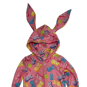 Dd-1 FANCY MONKEY Sudadera con Capucha Personalizada con Logotipo para Niña Pequeña, Top de Algodón/Fibra de Bambú Ecológico con Gorro de Conejo - Product Image 2