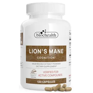 Biocaro OEM Custom Lions Mane Mushroom Capsules for Cognitive Function & Immune Support Brain Supplements for Memory and Focus