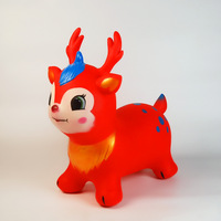 Jouet gonflable cerf sauteur en PVC épaissi pour enfants, animal rebondissant à chevaucher pour l'entraînement sensoriel intérieur/extérieur, cadeau de fête