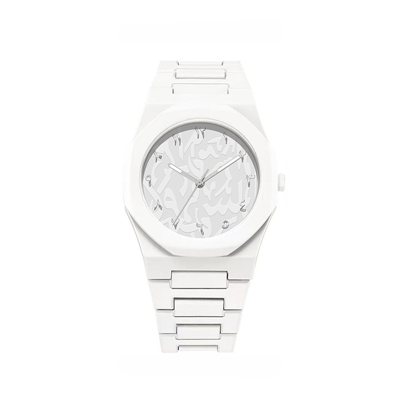 black aura arabic watch colourful pink