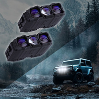 Projecteur triple laser bi-LED 12V IP68 à faisceau haut et bas 220W, 3 lentilles, projecteurs de calandre avant de voiture