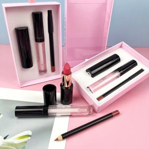Cosméticos de etiqueta privada 3 en 1 Juego de labios de larga duración Etiqueta privada Brillo Líquido cremoso Lápiz labial Delineador de labios <span class=keywords><strong>Mirada</strong></span> de labios Kit de 3 uds - Product Image 3