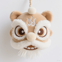 Poupées en peluche marron et beige OEM d'usine de jouet en peluche de danse du lion chinois traditionnel