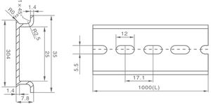 <span class=keywords><strong>Rails</strong></span> de guidage Chaer K-5600 pour armoire électrique, rail DIN en aluminium de 2 m - Product Image 4
