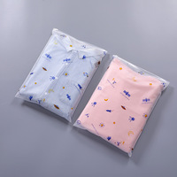 Sacs en PVC avec fermeture éclair pour sous-vêtements d'enfants en vinyle transparent écologique imprimé avec propre logo personnalisé sacs en plastique givré avec fermeture éclair