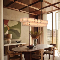 Lampe suspendue LED en tranche d'albâtre naturel, luminaire de plafond d'art moderne, lustre de luxe pour villa, éclairage de luxe pour salon