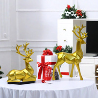 Weihnachtliche Kreative Paar-Hirsch-Statue aus Kunstharz im Europäischen Stil für Wohnzimmer TV-Schrank Heimdekoration Einweihungsgeschenke