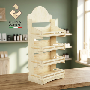 Espositore in legno di qualità EUROSUD CATALDI Made in Italy in betulla altezza 178 cm per negozi e supermercati. - Product Image 3