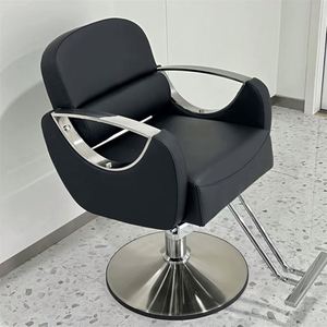 Nuevo Salón Blanco SILLA DE Metal galvanizada corte de pelo Color de pelo elevación de cuero Simple se puede colocar al revés Silla de peluquero - Product Image 4