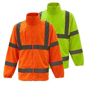 Veste de sécurité réfléchissante en polaire haute visibilité pour les travailleurs de la construction en hiver, travaux routiers par temps froid en extérieur, avec logo personnalisé - Product Image 1