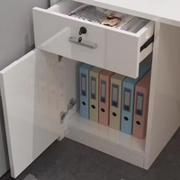Bureau de réception moderne et luxueux de couleur blanche pour salon de beauté, spa, hôpital, école, bureau avec éclairage LED