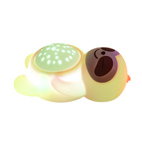 Lámpara de Noche Recargable con Cambio de Color RGB, Proyector de Estrellas de Silicona con Forma de Perezoso para Bebés y Niños, con Canciones y Ruido Blanco