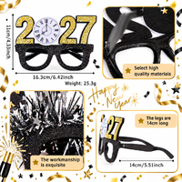 Lunettes de fête du Nouvel An 2027, lunettes scintillantes, Happy New Year, accessoires de photomaton, accessoires de costume pour le réveillon du Nouvel An