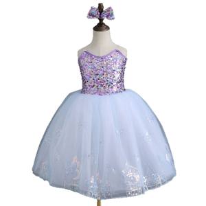 Jupe de ballet à paillettes pour filles, costume de performance Petit Cygne, robe tutu de danse, costume de scène - Product Image 3