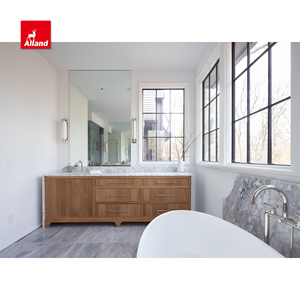 Siêu thanh lịch hàng đầu đánh giá Reed-Ed hoặc rãnh sồi trắng Inset gỗ phòng tắm Vanity với đá cẩm thạch đá và cao lưu trữ tủ quần áo - Product Image 4