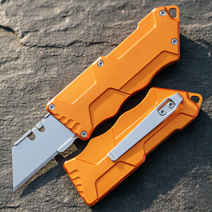 Cutter rétractable tranchant et durable, lame SK-5 avec manche en alliage, couteau de poche EDC, comprend 10 lames rapidement remplaçables - Product Image 5