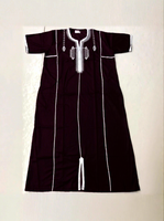 Túnica Marroquí Koshibo para Hombre, Thobe, Thawb, Túnica Árabe Saudí de Dubái, Kaftan, para la Mezquita o Fiestas, Manga Corta, Transpirable, Bordada, Boubou