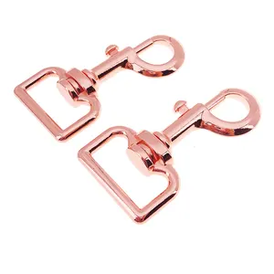 Hot Sale Rose Gold Small Dog Collar Leash Metal Buckle Hardware Sets Durable Cat Lead Straps Swivel Trigger Snap Hook