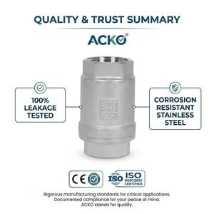 Válvula de Retención Vertical de Acero Inoxidable ACKO SS304/316, Válvula Unidireccional con Rosca Hembra para Tuberías de Agua y Aceite - Product Image 5
