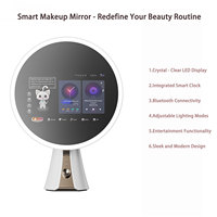 Vercon 2025 Smart Makeup Mirror with Magnifying LED Light and Bluetooth Music