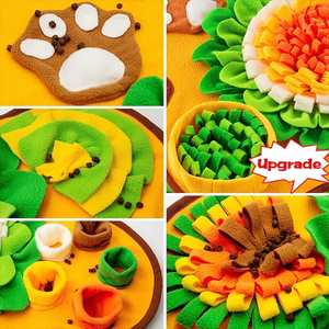 Alfombra de alimentación lenta con diseño de flores, tapete olfativo para perros que fomenta las habilidades naturales de búsqueda de alimentos, tapete interactivo para entrenamiento olfativo. - Product Image 3