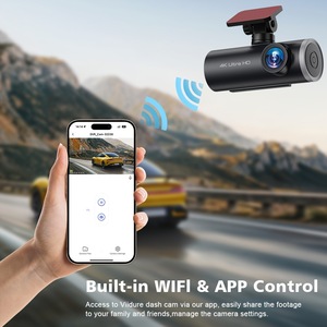 Registratore di Guida per Auto a <span class=keywords><strong>2</strong></span> Canali con Doppia Lente HD, Dash Cam 4K, WiFi e GPS Opzionale, Telecamera per Cruscotto - Product Image 2