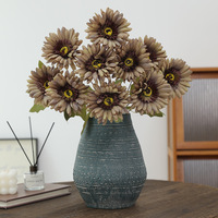 Promo Besar-besaran Grosir Pabrik Bunga Gerbera Artificial 10 Tangkai Warna Musim Gugur untuk Dekorasi Rumah, Pernikahan, dan Acara, Rangkaian Bunga