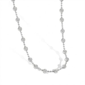 Dylam Minimalist Design 925 Sterling Silver Rhodium Plated Beaded Chain <b>Necklaces</b> for Women - Product Image 1
