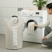 Vendeur chaud grande capacité tissu Oxford imperméable avec poignée vêtements panier à linge pour salle de bain chambre lavage
