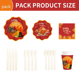 DAMAI - Juego de Vajilla Desechable para Fiesta de Acción de Gracias, Platos de Papel Desechables, Vasos, Servilletas, Decoraciones para Fiestas - Product Image 6