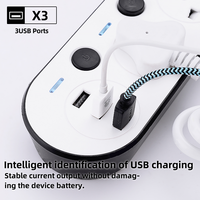 Extensión de Corriente Industrial Inteligente de Fábrica al por Mayor, Cable de Cobre de 3 Metros y 10A, 4 Tomas de Corriente, 3 Puertos USB, Interruptores Individuales