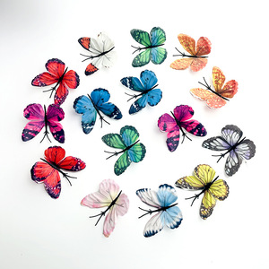 Fleurs artificielles papillon en tissu coloré, diamètre 7.5cm, matériaux pour épingles à cheveux, accessoires de photographie de mariage, décoration de la maison - Product Image 3