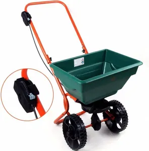 55 lbs 25 Lts garden scattering cart, lawn seed /Salt spreader, manual fertilizer seeding