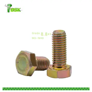 China manufacturing wholesale High quality DIN933 din 931 grade 8.8 zinc hexagon head bolts and nuts supplier