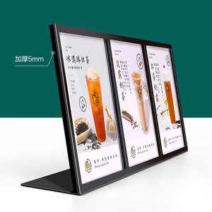 Lindo soporte de exhibición vertical de metal y acrílico para tarjetas de mesa A4, extraíble, para publicidad de menús de bebidas - Product Image 2