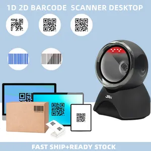 Hot Desktop Corded Qr Code Scanner Reader 2D QRCode Escáner de código de barras omnidireccional para el precio del supermercado