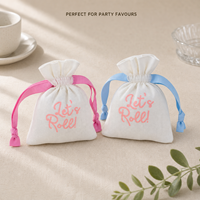 Sac cadeau en coton biologique avec cordon de serrage, imprimé avec un logo personnalisé, petit sac en coton pour bijoux, parfums, pochette en mousseline