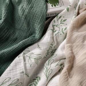 En stock, doux pour la peau, 100% coton biologique, mousseline <span class=keywords><strong>de</strong></span> coton, laine, écologique, style japonais coréen, imprimé floral animal, unisexe, bébé - Product Image 5