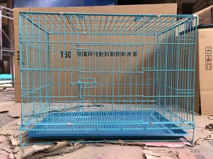 Cage en fer classique personnalisée pour petits animaux de compagnie produits en métal plateau en plastique à bouton solide pour chat chien ours en peluche poméranien - Product Image 5