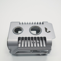 Pièce de rechange pour support de caméra, couvercle de dissipateur thermique à double trou en alliage d'aluminium CNC avec ailettes de refroidissement pour quadricoptère FPV