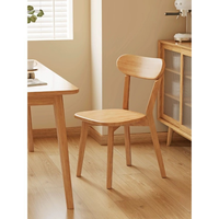 Chaise de salle à manger simple en bois massif avec pieds droits pour la maison et le jardin, idéale pour les salles à manger, cafés et lieux de restauration