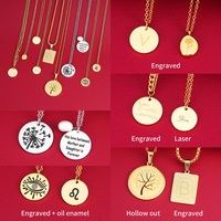 Collier personnalisé plaqué or 18 carats pour homme, style hip-hop, avec plaques nominatives vierges et lettrage, bijoux tendance